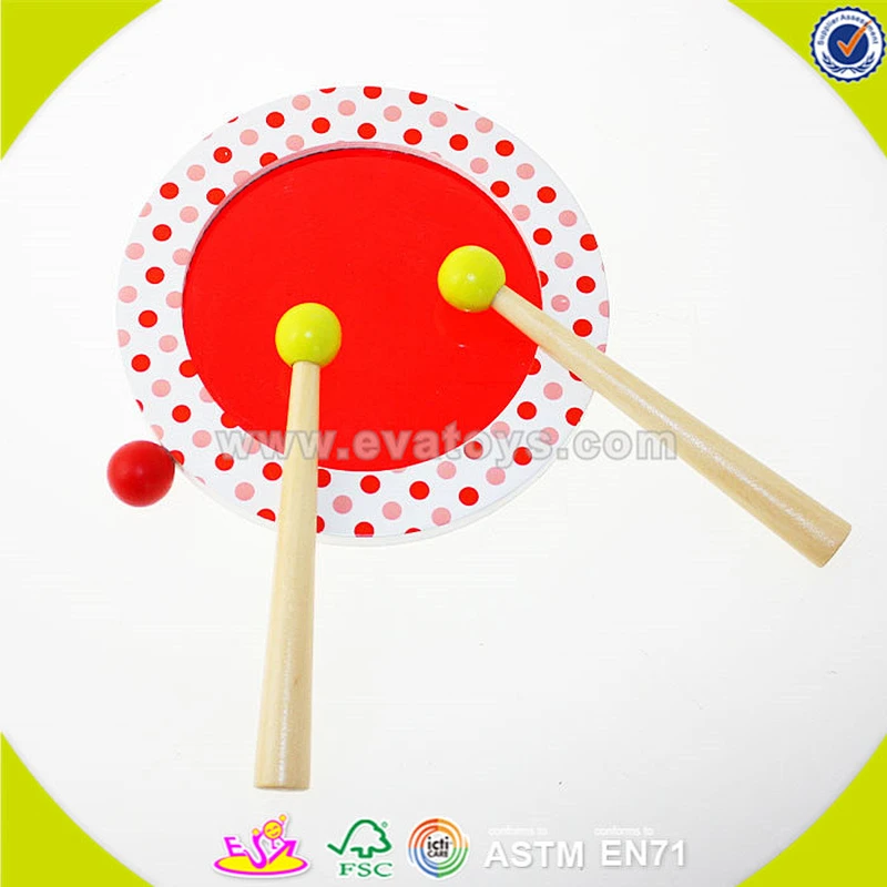 wholesale elegant wooden red drum toy, children wooden red drum toy, top quality wooden red drum toy W07J035