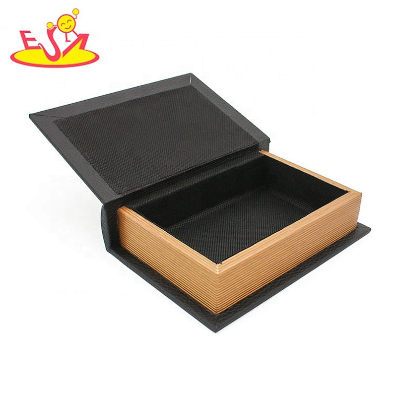 2018 New design black children storage boxes in wood W08C272
