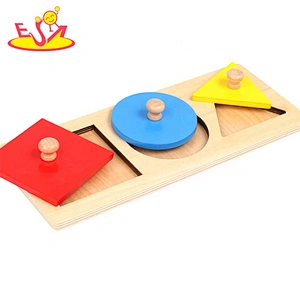 High quality baby montessori wooden puzzles with knob W12F100