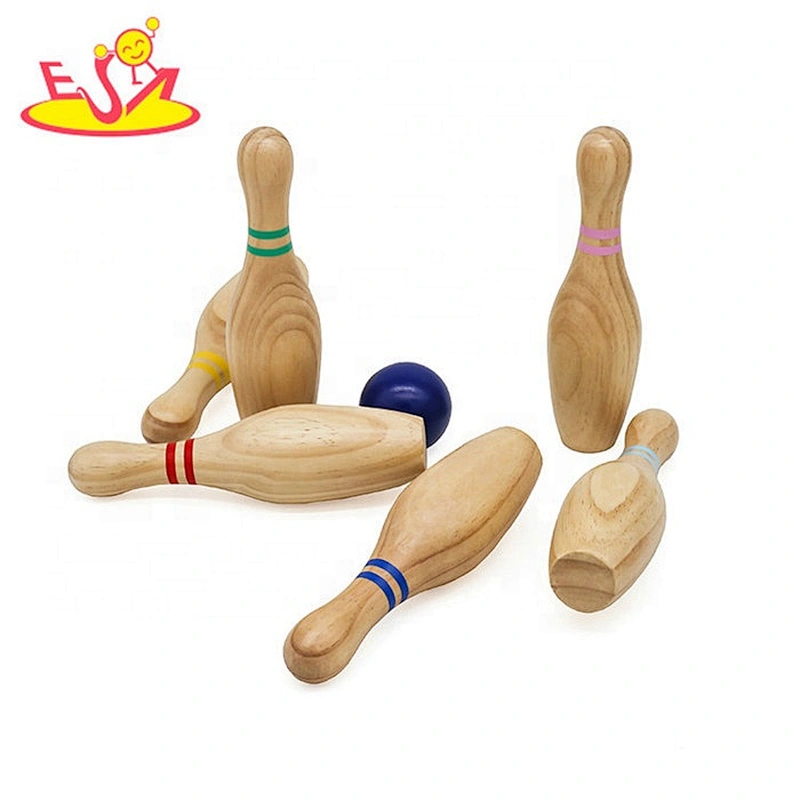 2019 New arrival sports toy wooden kids bowling set for wholesale W01D022