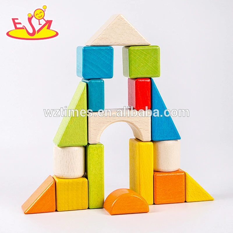 2018 Wholesale best educational wooden blocks toys preschool construct wooden blocks toys W13C034