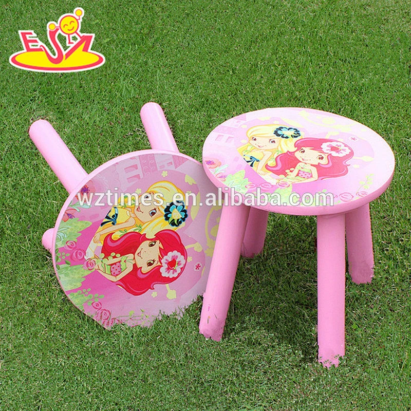 2018 Wholesale new wooden cartoon table and chairs pink wooden cartoon table and chairs girls cartoon table and chairs W08G200