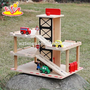 2018 wholesale boys wooden garage for toy cars new design kids wooden garage for toy cars best child garage for toy cars W04B051
