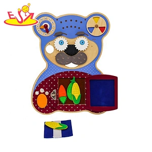 Custom bear shape wooden toddler busy board for education W12D120