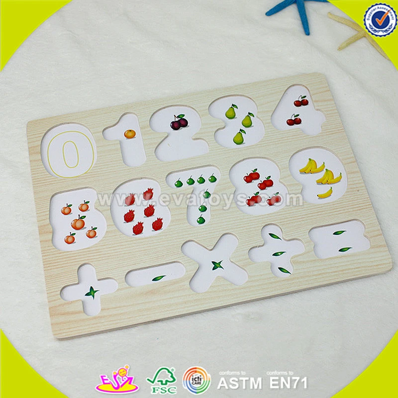 wholesale baby wooden number toy puzzle fashion kids wooden number toy puzzle children wooden number toy puzzle W14B062