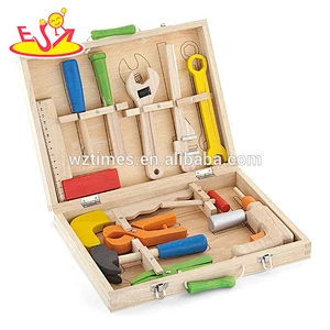 Hölzerne Werkzeugkastenspielzeug der Großhandels diy kreativen Kinder populärste hölzerne Werkzeugkastenspielzeug W03D018 des Babys