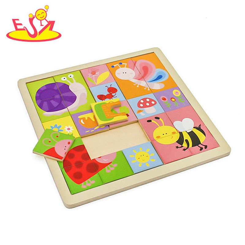 New design cartoon animal wooden jigsaw board for kids W14C257