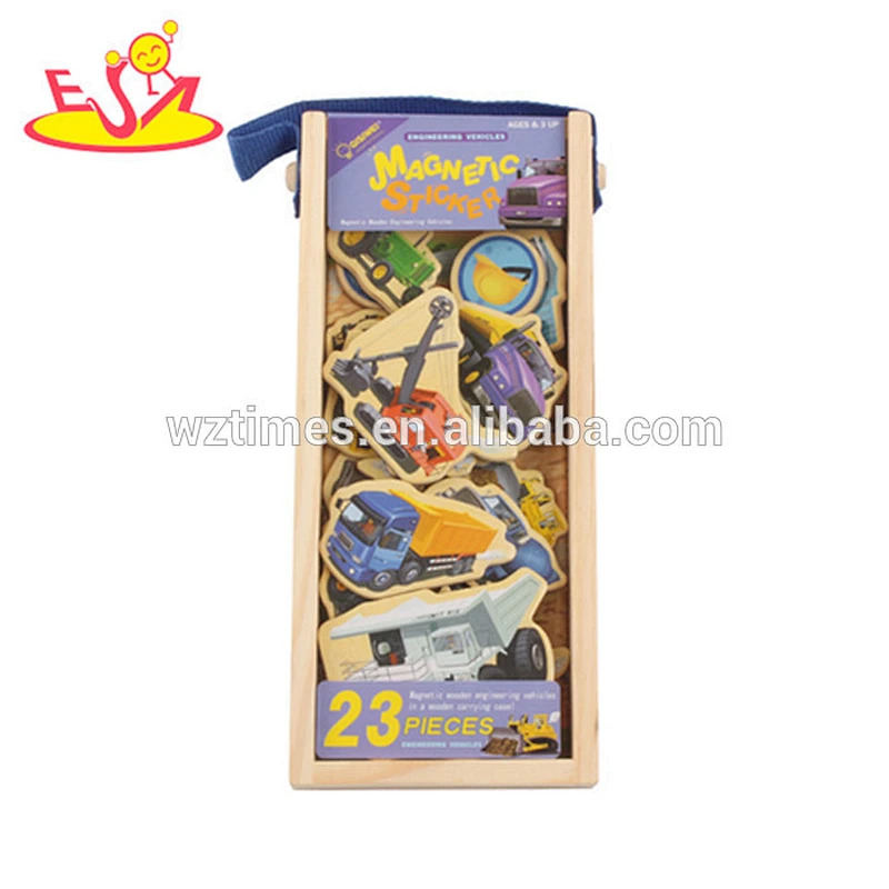 wholesale 23 pieces kids wood magnet toys for education W14J004