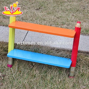 Wholesale cartoon style colorful houseware wooden wall shelf for children W08D028