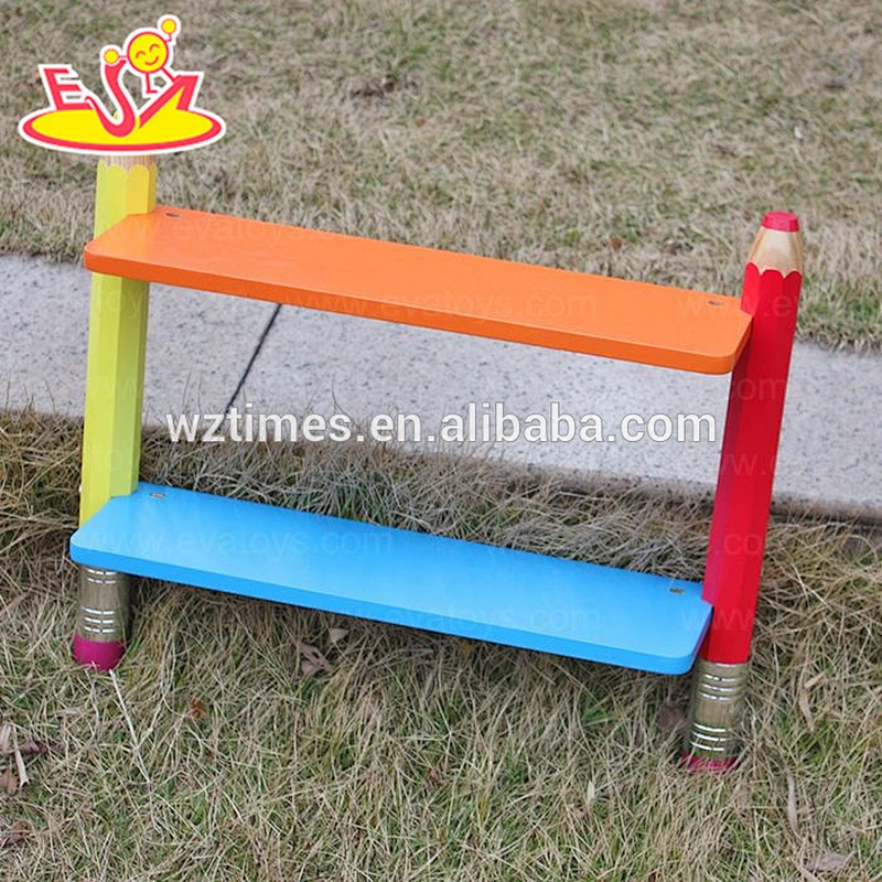 Wholesale cartoon style colorful houseware wooden wall shelf for children W08D028