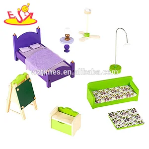 2018 Coloridos juguetes de tres capas modelo de casa de muñecas de madera en miniatura para niños W06A278