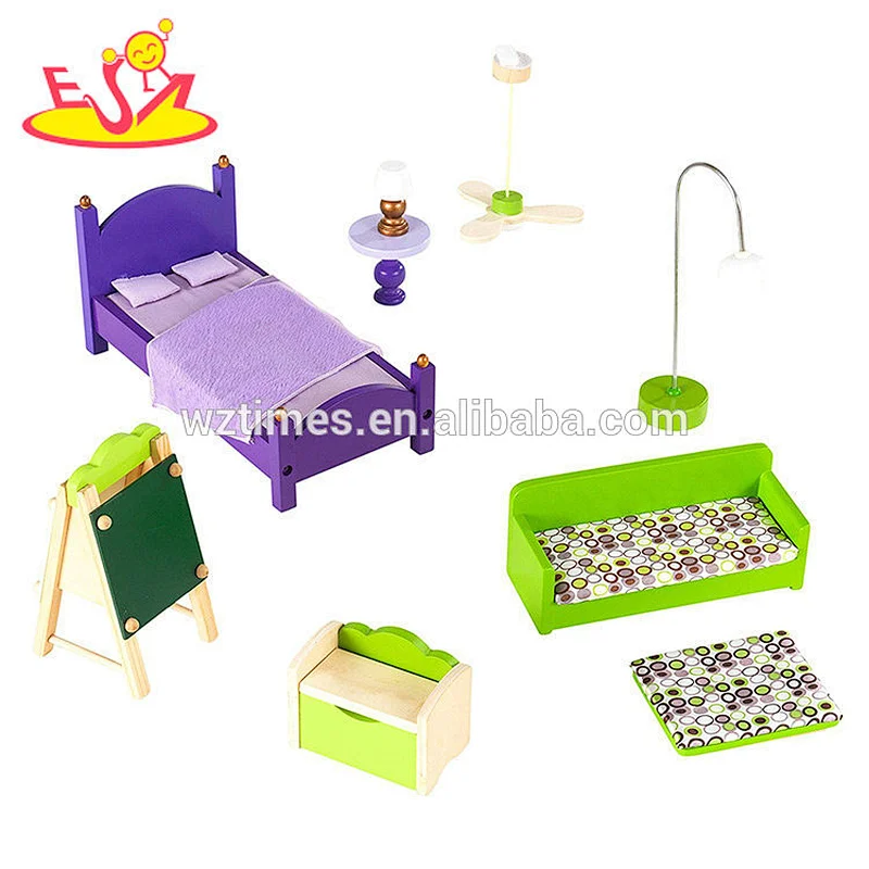 2018 Coloridos juguetes de tres capas modelo de casa de muñecas de madera en miniatura para niños W06A278