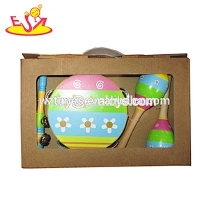 Wholesale cartoon style multi type musical toy wooden flute toy for kids W07D008