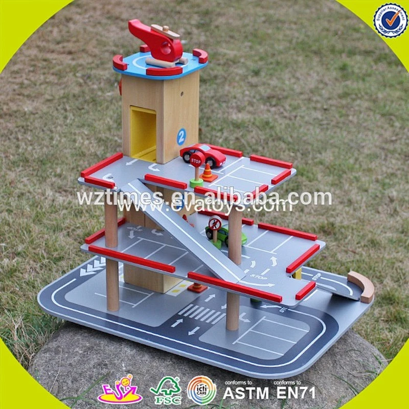 Wholesale cool style customize wooden garage playsets toy for kids W04B047