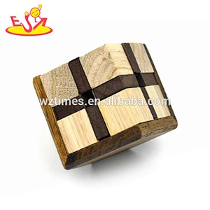 Wholesale big discount wooden diy toy unlock building blocks for toddlers W11C053