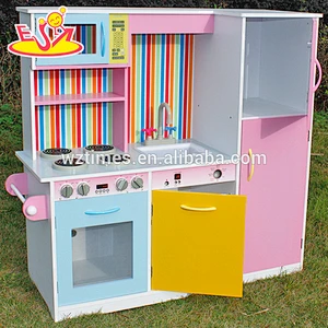Wholesale top fashion best gift wooden big kitchen toy set for children play W10C166