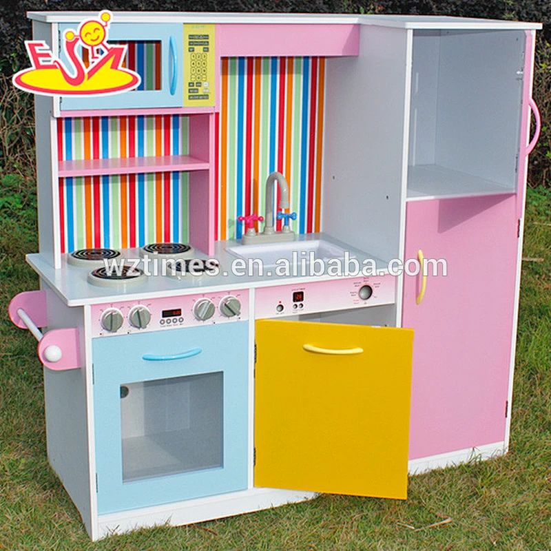 Wholesale top fashion best gift wooden big kitchen toy set for children play W10C166