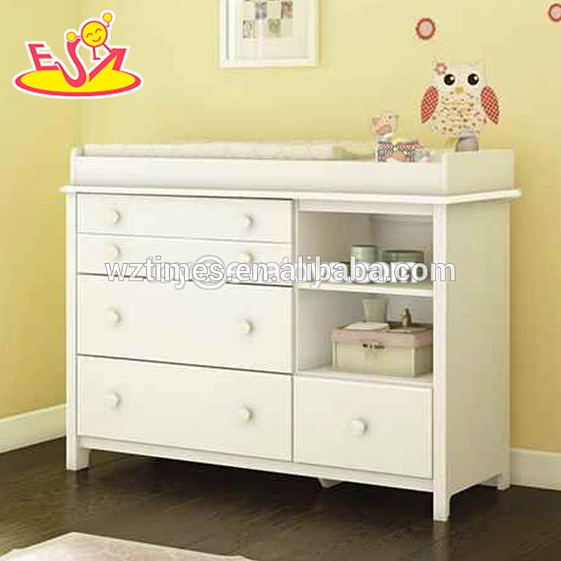 2018 New arrival safety wooden baby changing unit with drawers W08C121
