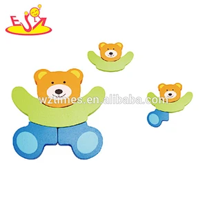 Wholesale brand new cartoon pattern wooden puzzle toy jigsaw for preschool W14F052