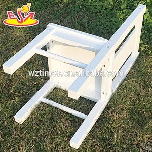 Wholesale customize beautiful wooden white chair used for baby sit W08G163