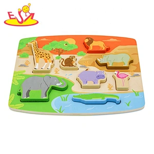 2019 Top fashion educational 3d wooden animal puzzles for kids W14D091