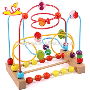 Most popular baby wooden beads maze toy for education W11B097
