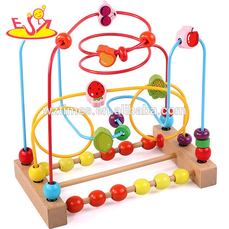 Most popular baby wooden beads maze toy for education W11B097