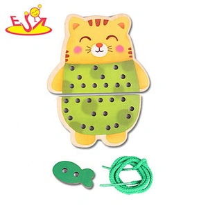 New arrival early development wooden lacing toys for toddlers W11E112