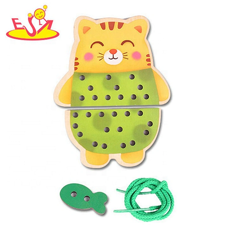 New arrival early development wooden lacing toys for toddlers W11E112