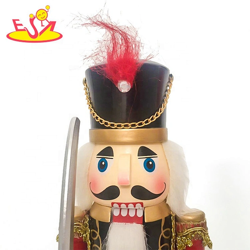 2019 High quality decor wooden red nutcracker soldier with bass W02A339