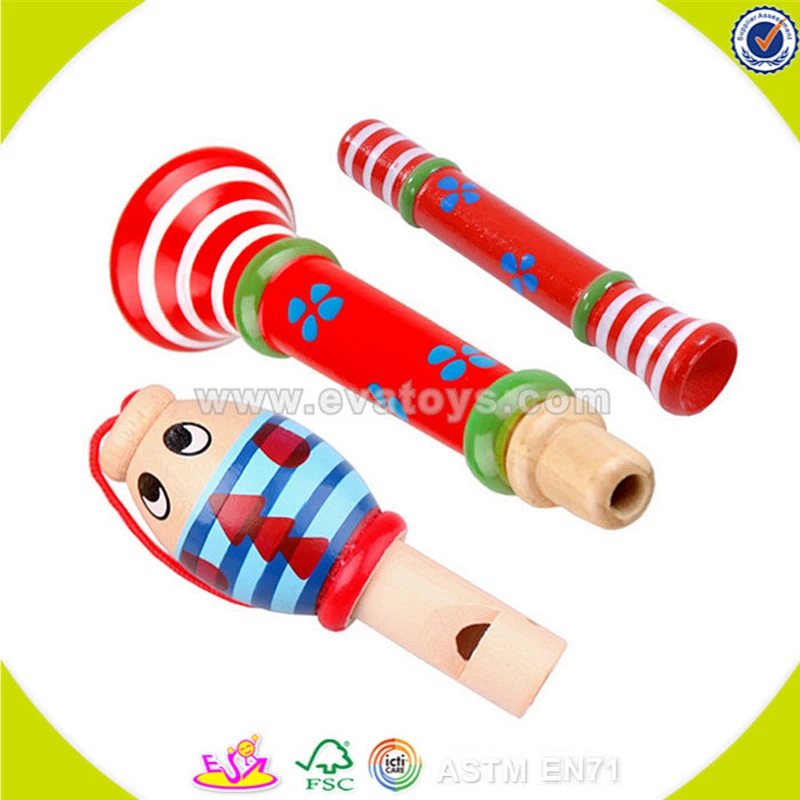 New Wooden colorful Whistle popular Wooden Whistle with factory price W07D006