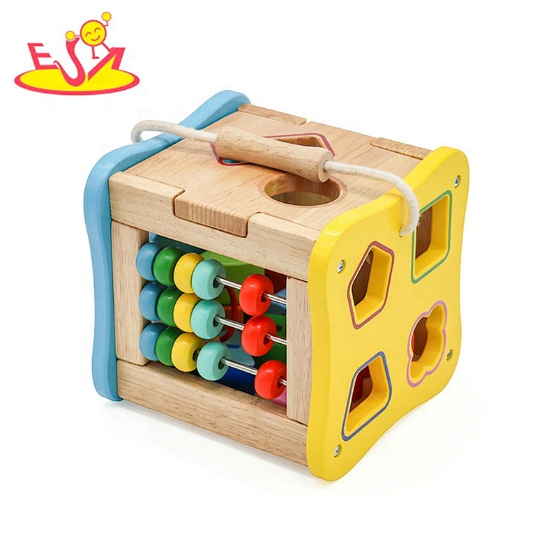 2019 New design multi fnction wooden baby busy box for preschoolers W12D088B