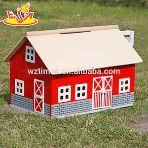 Wholesale beautiful style pretend toy kids small wooden dollhouse toy bring fun W06A105