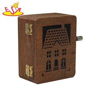 Customize vintage wooden diy hand-cranked music box for children W07B078