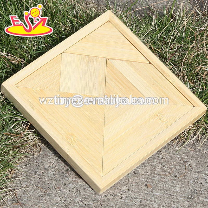 2017 Wholesale best educational toys design kids wooden tangram puzzle W11D004