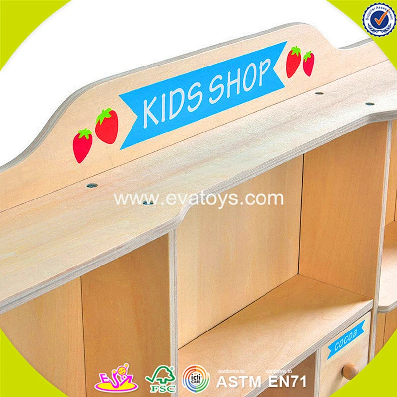 wholesale educational wooden kids supermarket toy for role play W10A055