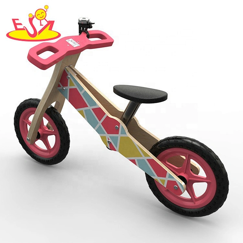 high quality pink wooden push bicycle with customize W16C274