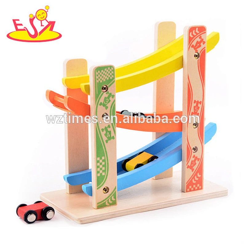 2018 wholesale 4 level baby wooden toy race track funny kids wooden toy race track best children wooden toy race track W04E053