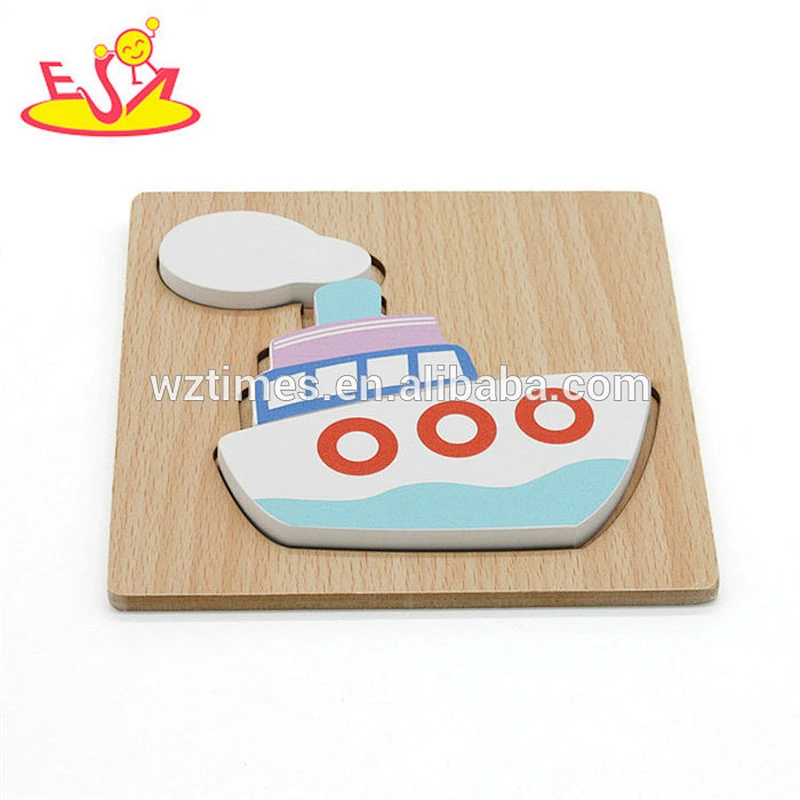 Wholesale wonderful ship shape jigsaw toy wooden 3d puzzle for toddlers W14D036