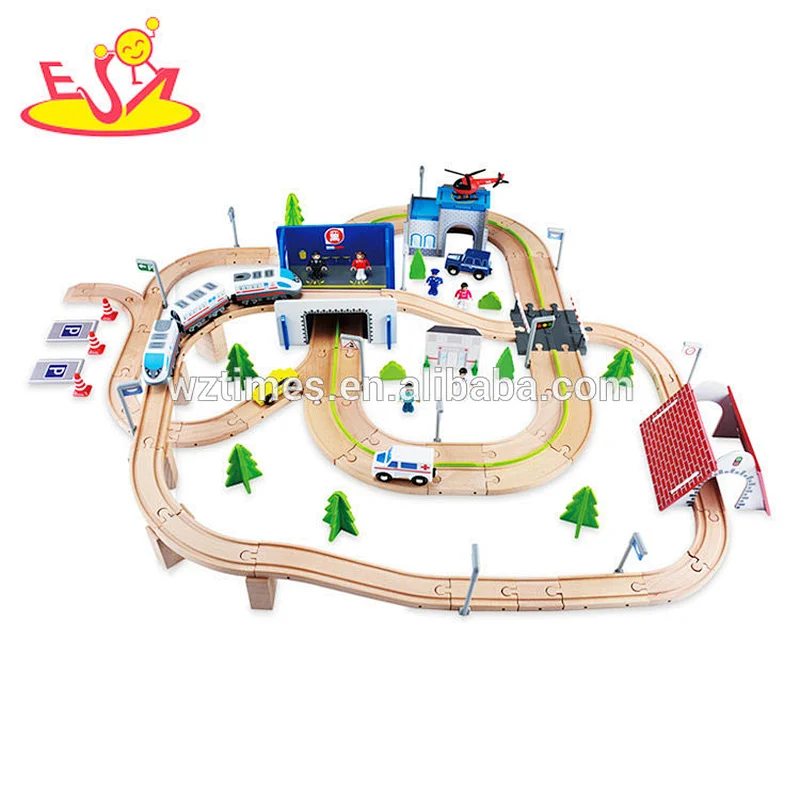 Wholesale personal 149 pcs wooden train tracks toy for baby W04C082