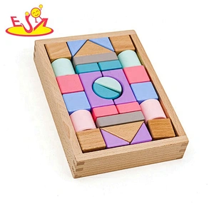 2019 Top sale 28 pieces kids educational wooden toy blocks for wholesale W13A171