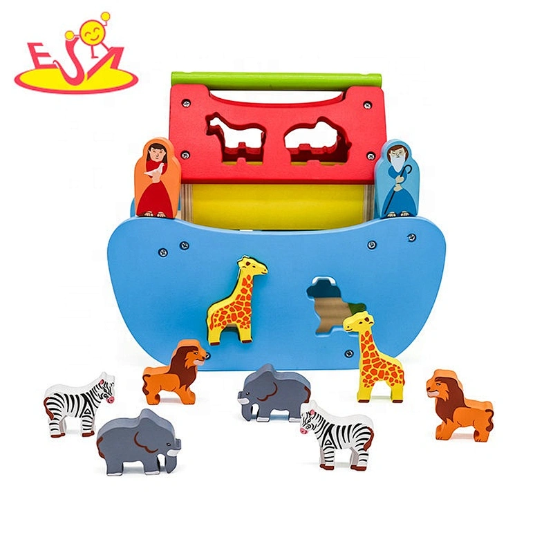 2019 New arrival educational toys wooden noahs ark set for children W12D137