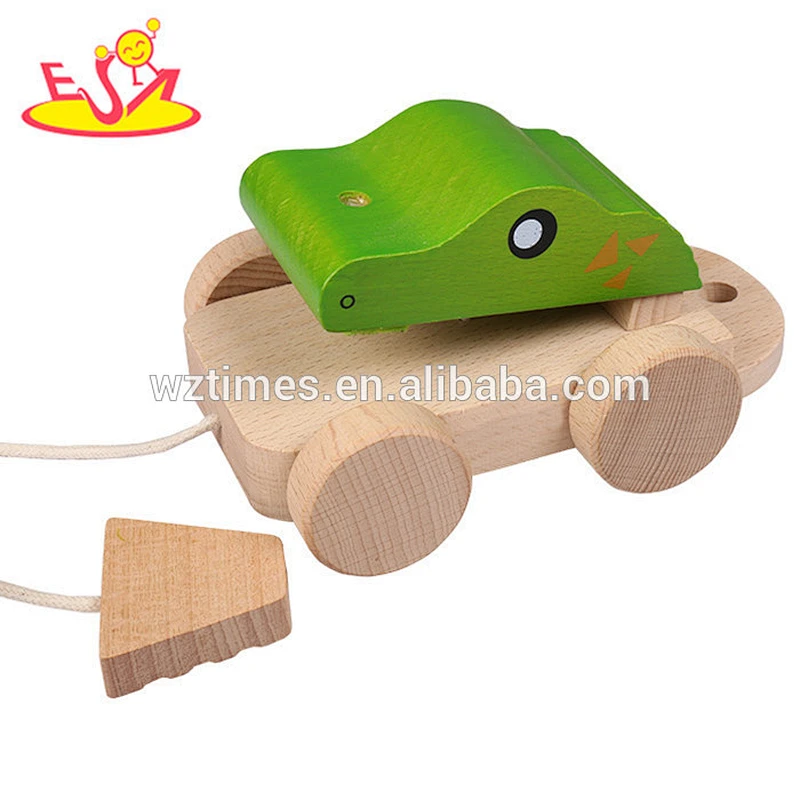 2018 wholesale kids wooden pull animal toy best children wooden pull animal toy W05B121