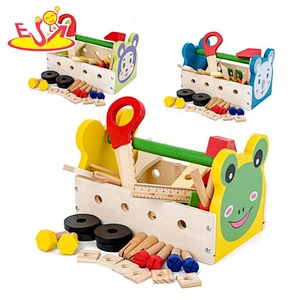 New design cartoon style educational wooden toy tool bench for kids W03D129
