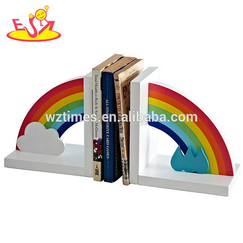 2018 wholesale kids wooden rainbow bookends new design children wooden rainbow bookends nursery wooden rainbow bookends W08D065