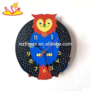 wholesale most popular children's wooden decorative wall clocks for sale W14K031