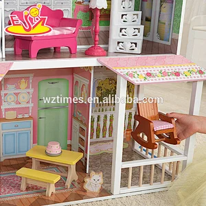 Wholesale fashion wooden dream castle dollhouse toy for girls W06A267