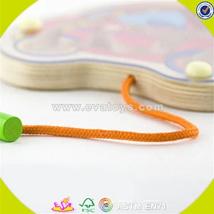 wholesale colorful baby wooden maze toy high quality kids wooden cart maze toy hottest wooden drag cart maze toy W11H014