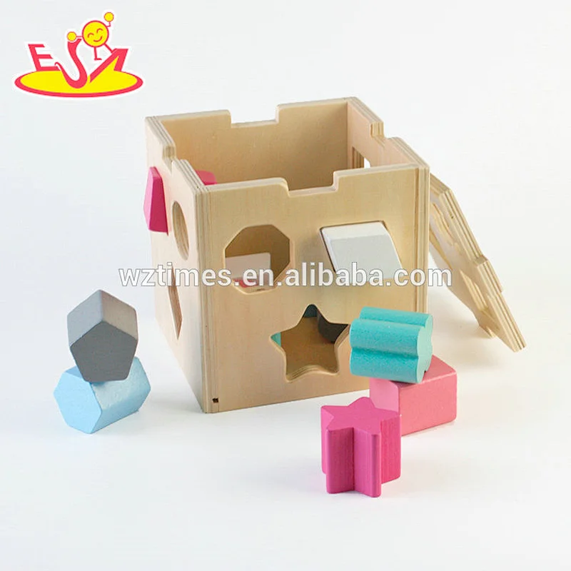 Hölzerne Kinder der Großhandelsspitzenmode formen geometrisches Blöcke W12D076