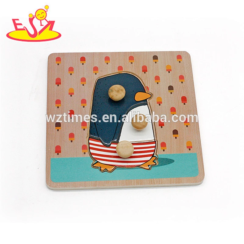 Wholesale cheap wooden animal shape peg puzzle toy for toddlers W14M104